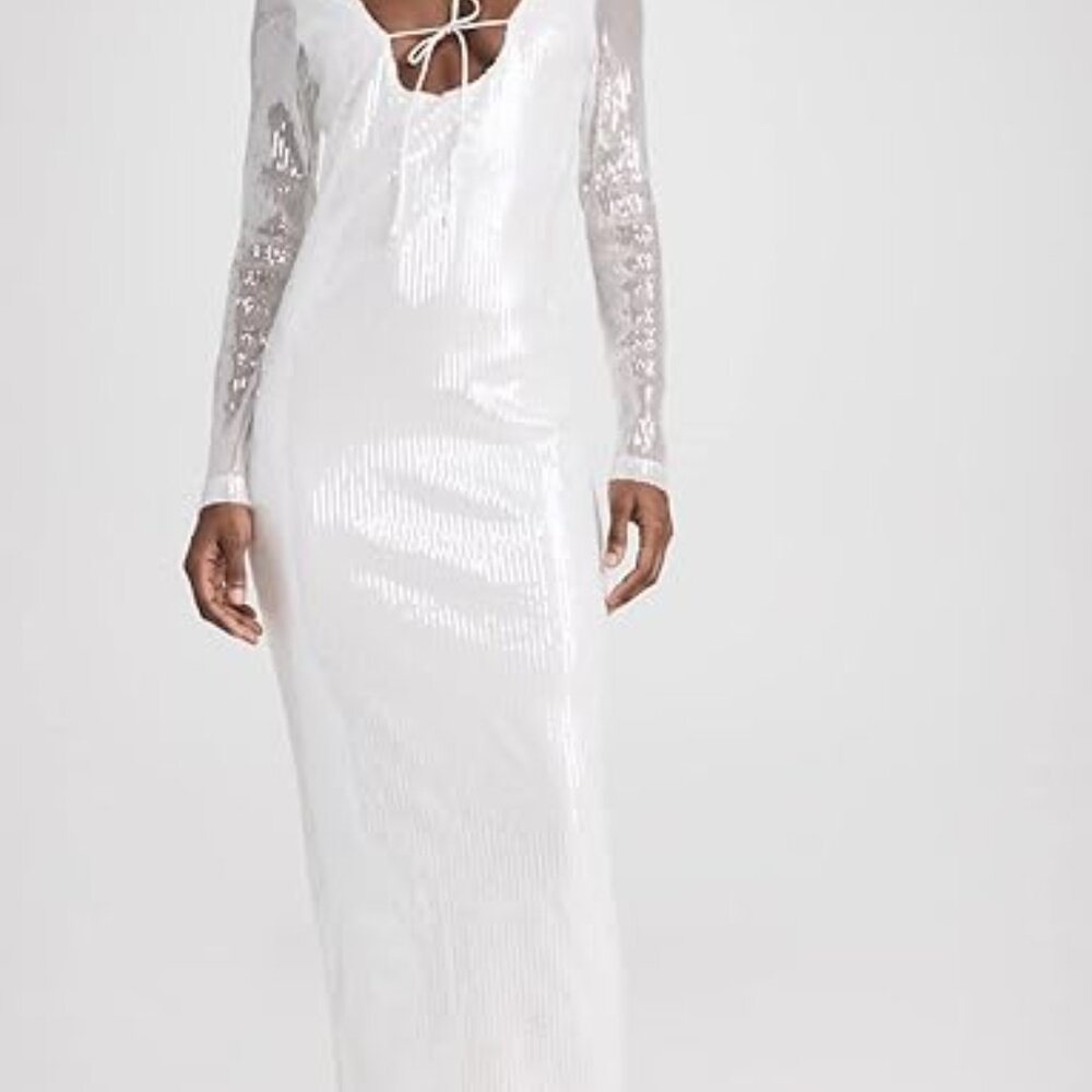 White Sequin Maxi Dress - Picture 5 of 7